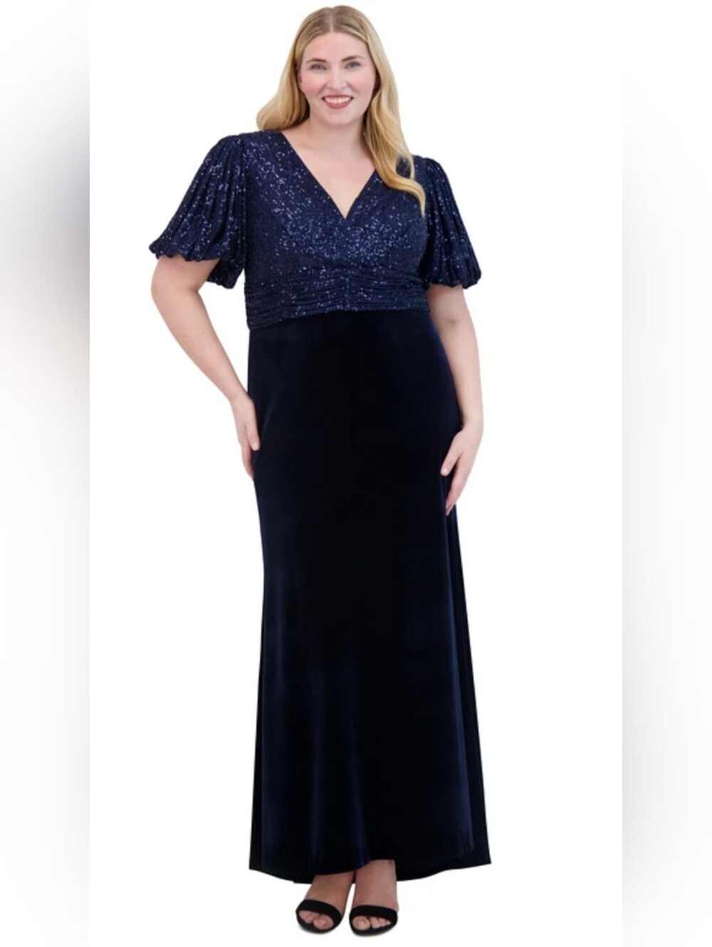 Eliza J Sequin & Velvet Mermaid Gown